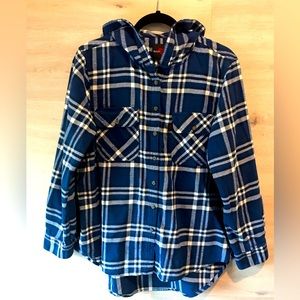 Body10Der❤️ Fleece Plaid Hoodie Button Down Womens Shirt